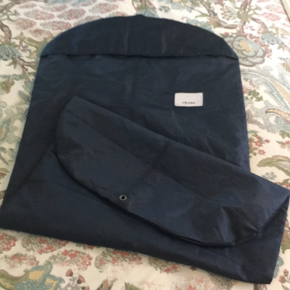 Prada long garment travel storage bag navy 61”